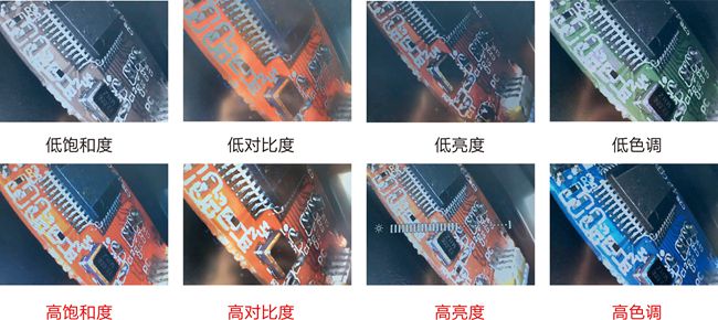 SIE工業(yè)視頻內(nèi)窺鏡色調(diào)、飽和度效果對比